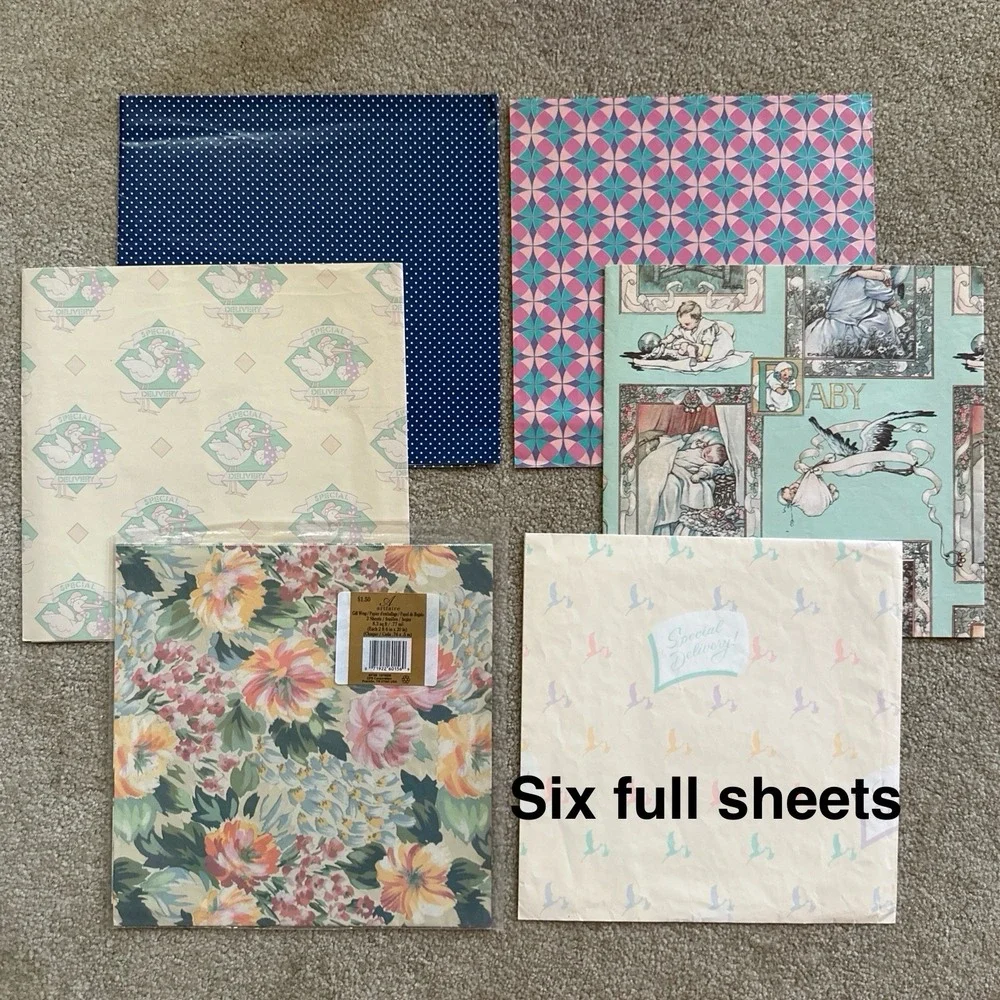 Vtg Lot 28 Full Sheets Wrapping‎ Paper All-Occasion 60's 70's 80's Plus Pieces